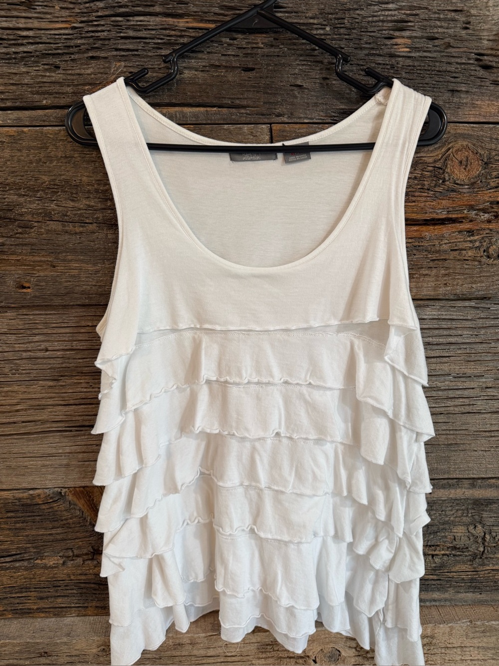 Kersh White Layered Ruffle Tank Top - Women